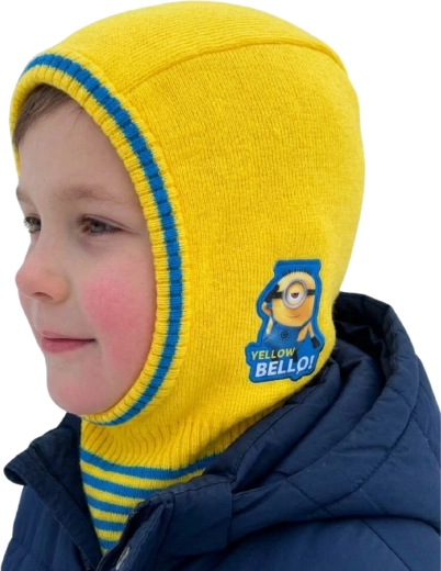 Dziecięca zimowa kominiarka Minionki żółta