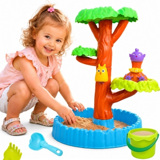 WOOPIE stół wodny i piaskownica Happy Tree 2 w 1 z 8 akcesoriami