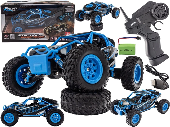 Zdalnie sterowany desert truck 4WD 2,4 GHz 1:24 niebieski – 1 szt.