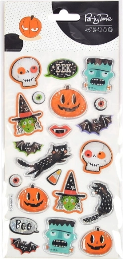 Żelowe wypukłe naklejki Halloween mix