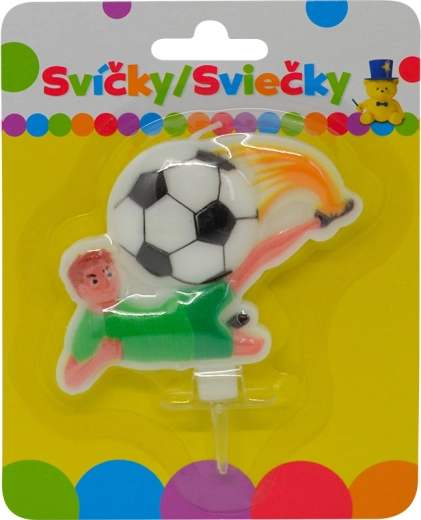 Urodzinowa świeczka z piłkarzem z uchwytem