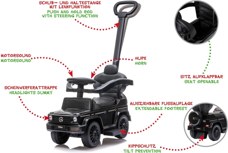 Jeździk dziecięcy Mercedes-Benz G 350 d 3 w 1 czarny
