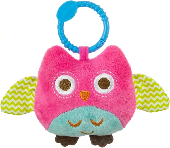 Pluszowa zawieszana sówka Happy Owl różowa
