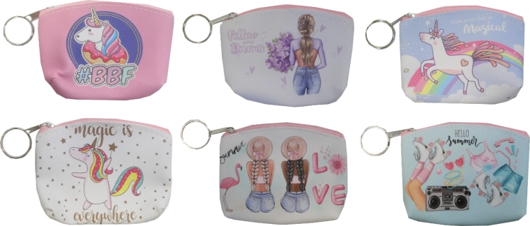 Dziewczęcy portfelik na monety z pozytywnymi napisami