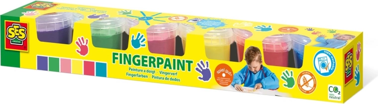 Farby do malowania palcami dla dzieci 6×110 ml – SES Creative