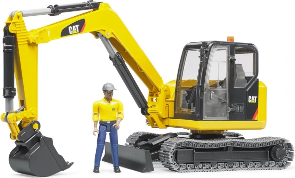 Bruder minikoparka CAT z figurką pracownika 1:16
