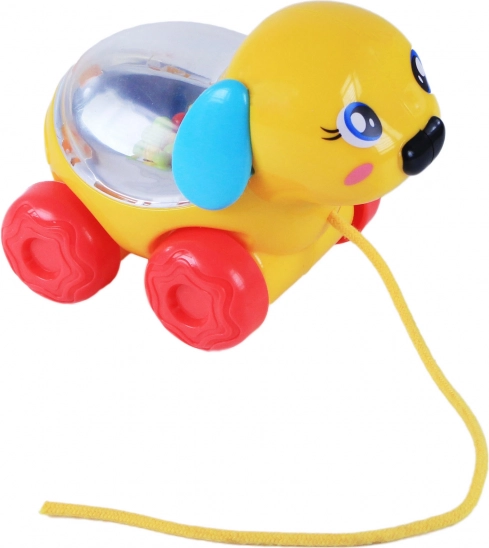 Piesek do ciągnięcia z kolorowymi kuleczkami dla najmłodszych