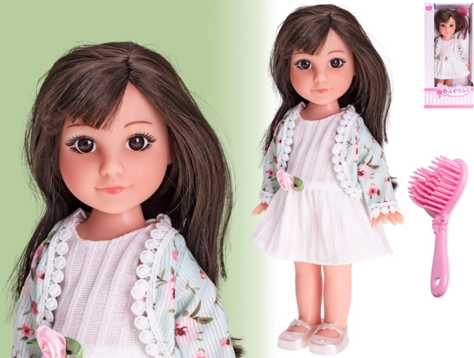 Modna lalka 30 cm z twardym plastikowym korpusem i grzebieniem