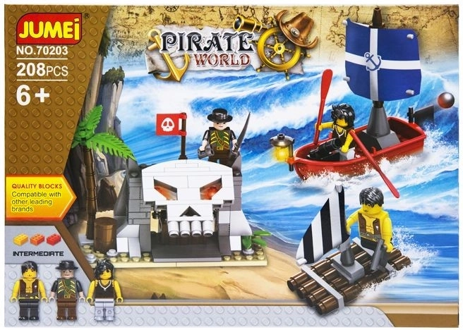 Klocki konstrukcyjne Jumei Pirate World piraci 208 elementów (30 × 21 cm) - 1 szt.