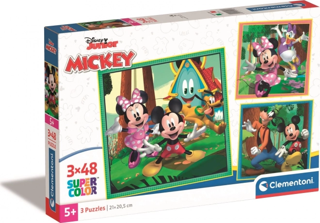 Zestaw puzzli 3×48 elementów MICKEY I PRZYJACIELE – CLEMENTONI