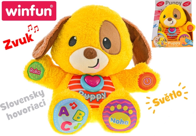 Edukacyjny mówiący piesek Puppy ze światłem i dźwiękiem 33 cm