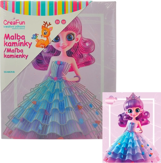 Malowanie diamentowe – tęczowa laleczka 25 × 30 cm