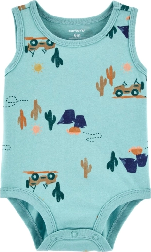 Niemowlęce body bez rękawów Carter's Blue Jeep dla chłopców – 24m