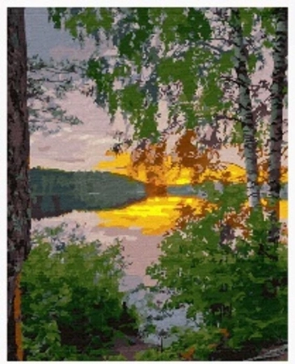Norimpex malowanie po numerach Jezioro w lesie 40 × 50 cm