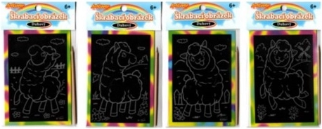 Tęczowy zdrapywany obrazek Lama dla dzieci