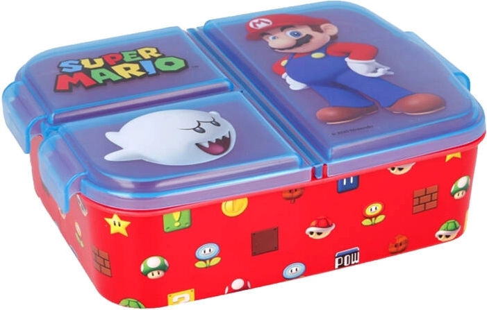 Śniadaniówka Stor Super Mario z 3 przegródkami (niebiesko-czerwona)