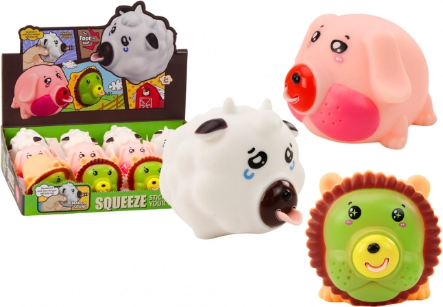 Zwierzęce kolanko Lew Świnia Krowa Antystresowa miękka figurka MIX