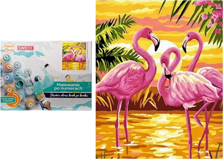 Malowanie po numerach Flamingi
