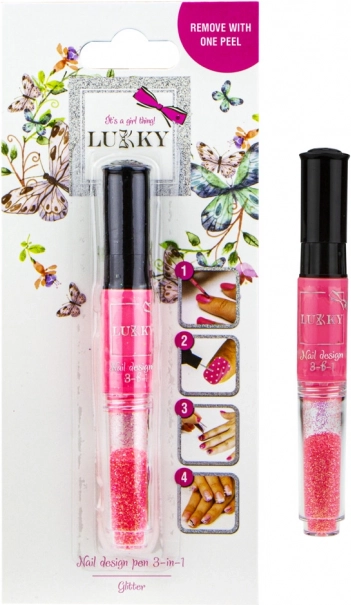 Lukky Koralowy lak do paznokci i brokat 2 w 1 dla dzieci