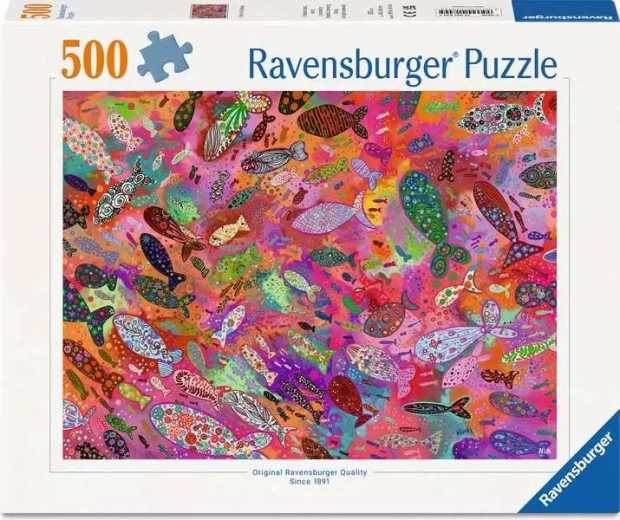 Puzzle Ravensburger fuksjowe rybki 500 elementów