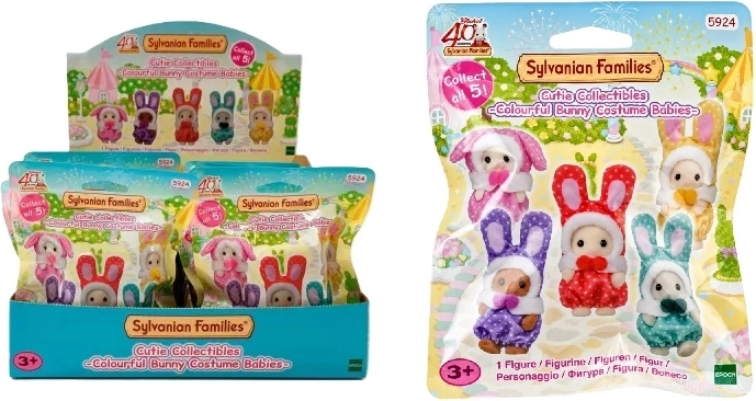 Sylvanian Families saszetka z króliczkami w kolorowych kostiumach - 1 sztuka