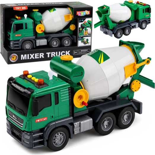Betoniarka Mixer Truck ze światłami i dźwiękami, zielona