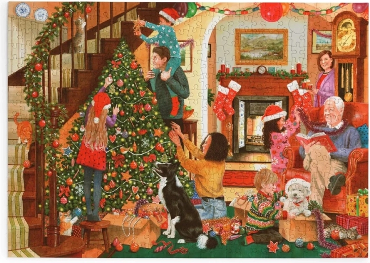 Puzzle Dekorowanie choinki 500 dużych elementów