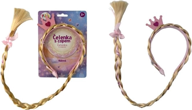 Pleciona opaska z różowym warkoczem