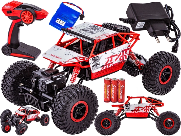 RC auto rock crawler 2,4 GHz 1:18 czerwone