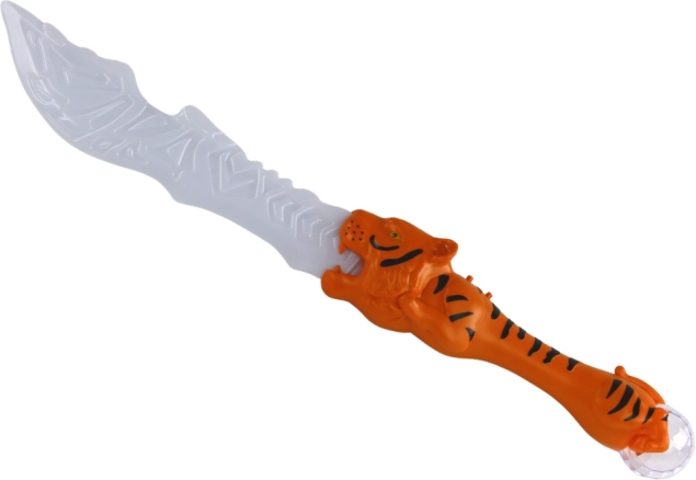Świetlny miecz z rękojeścią w kształcie tygrysa – pomarańczowy