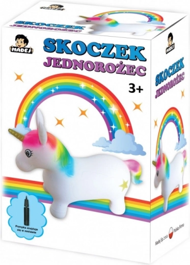 Skaczący jednorożec z pompką MADEJ