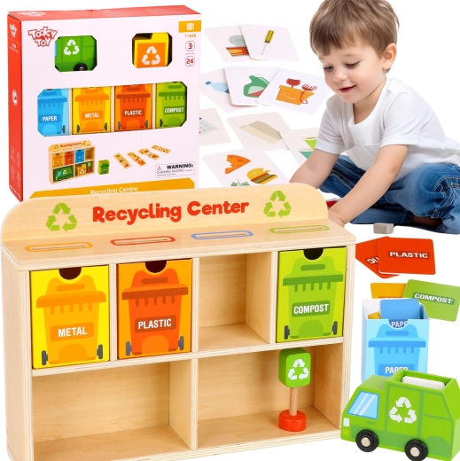 Drewniane centrum recyklingu Tooky Toy