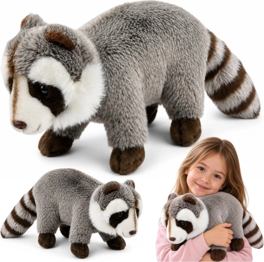 Pluszowy realistyczny szop pracz szary 45 cm
