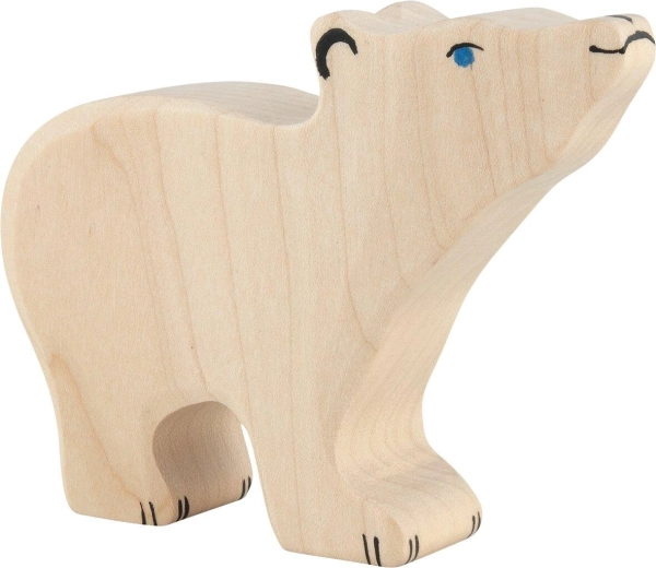 Holztiger niedźwiedź polarny mały z podniesioną głową - 1 sztuka