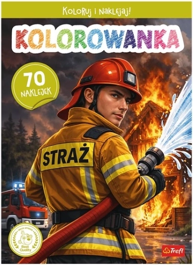 Strażak OSP – kolorowanka z naklejkami