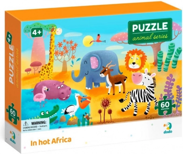 Dodo puzzle zwierzęta: upał w afryce, 60 elementów