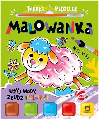 Kolorowanka z farbami i pędzelkiem – użyj wody na farmie