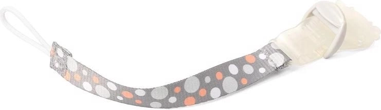 Klip do smoczka BABYONO szaro-pomarańczowy