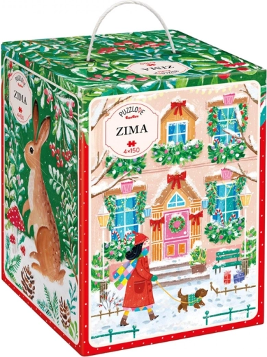 CzuCzu Puzzlove Zima – zestaw 4 puzzli po 150 elementów
