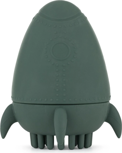 Silikonowa zabawka do wody ze szczoteczką Petite&Mars Splashy Rocket misty green