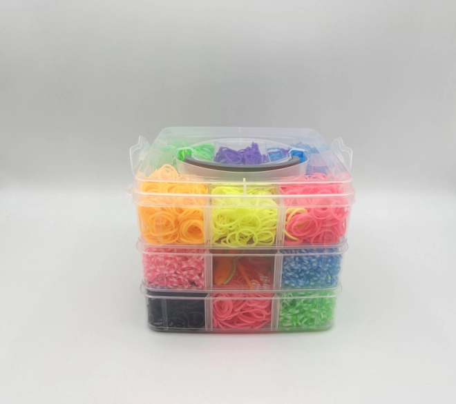 Zestaw gumek do wyrobu bransoletek Loom Band, 3000 szt. w pudełku