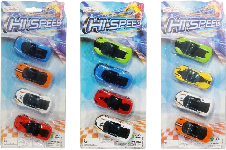 Zestaw metalowych wyścigowych autek 4 szt.