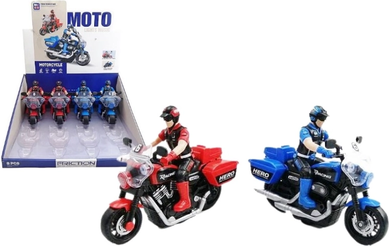 Motocyklista na motocyklu z efektami świetlnymi i dźwiękowymi 16 cm