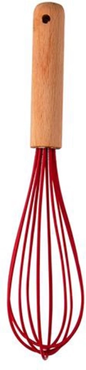 Trzepaczka Kitchisimo czerwona silikon/drewno