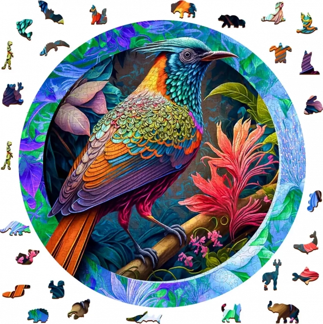 Kolorowy ptak – puzzle z drewnianych elementów 505 szt.