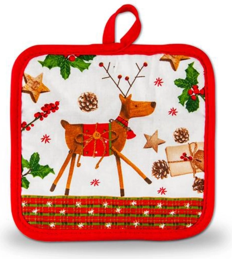 Świąteczna bawełniana podkładka pod garnek TORO, 17 × 17 cm, mix motywów
