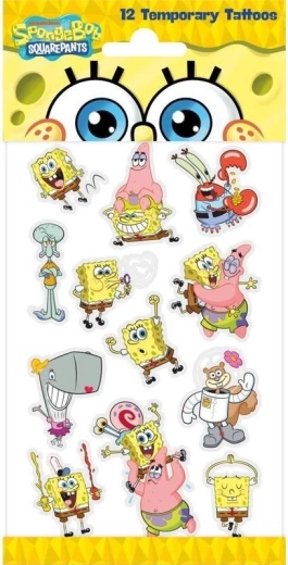Tymczasowe tatuaże SPONGEBOB dla dzieci