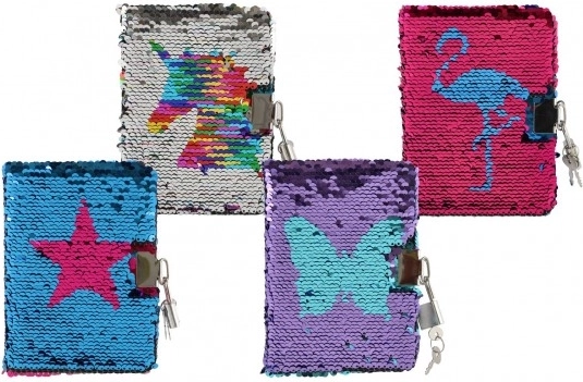 Notatnik z cekinami i zamkiem TEDDIES