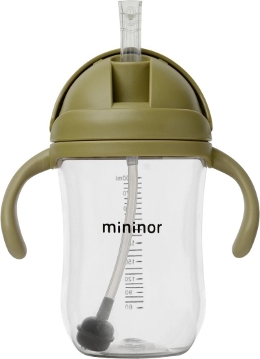 Butelka Mininor ze słomką Tritan 330 ml moss green