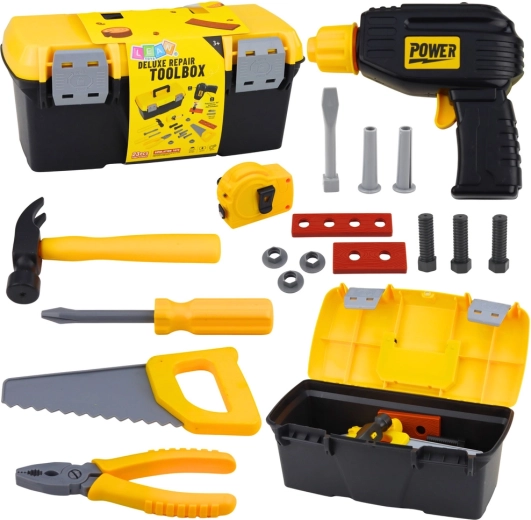 Zestaw narzędzi dla dzieci w skrzynce z wiertarką akumulatorową, 23 elementy